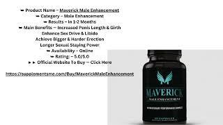 Maverick Male Enhancement - Increases Libido, Stamina & Vigor, 100% Safe To Use  - Buy Now